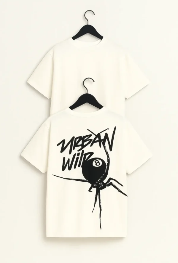 Eightbite Camiseta Eightbite con diseño de araña y bola 8: gráfica salvaje, estilo urbano y energía streetwear.