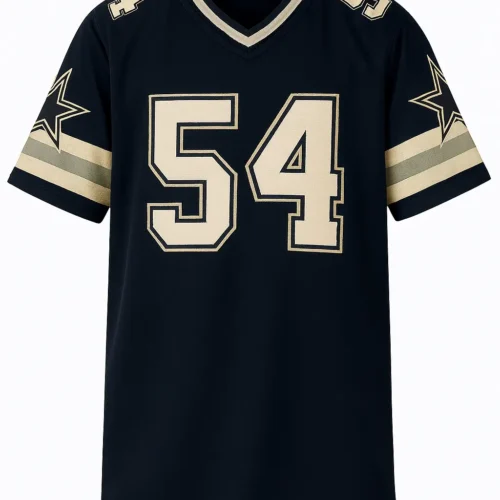 Starback 54 Camiseta oversize estilo fútbol americano con número 54, estrellas y franjas contrastantes: actitud vintage, esencia streetwear.