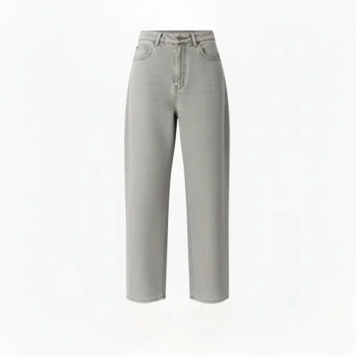 Nordic Ash Jeans de color gris claro, anchos.